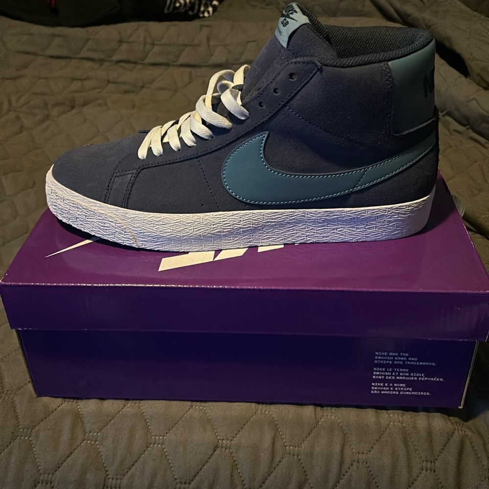 Nike Blue and Teal High-Top Sneakers